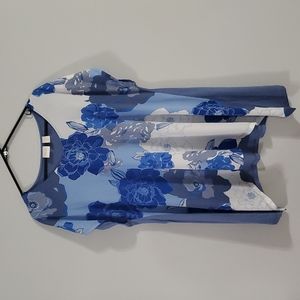 Chico's Blue Floral Shirt Size 3